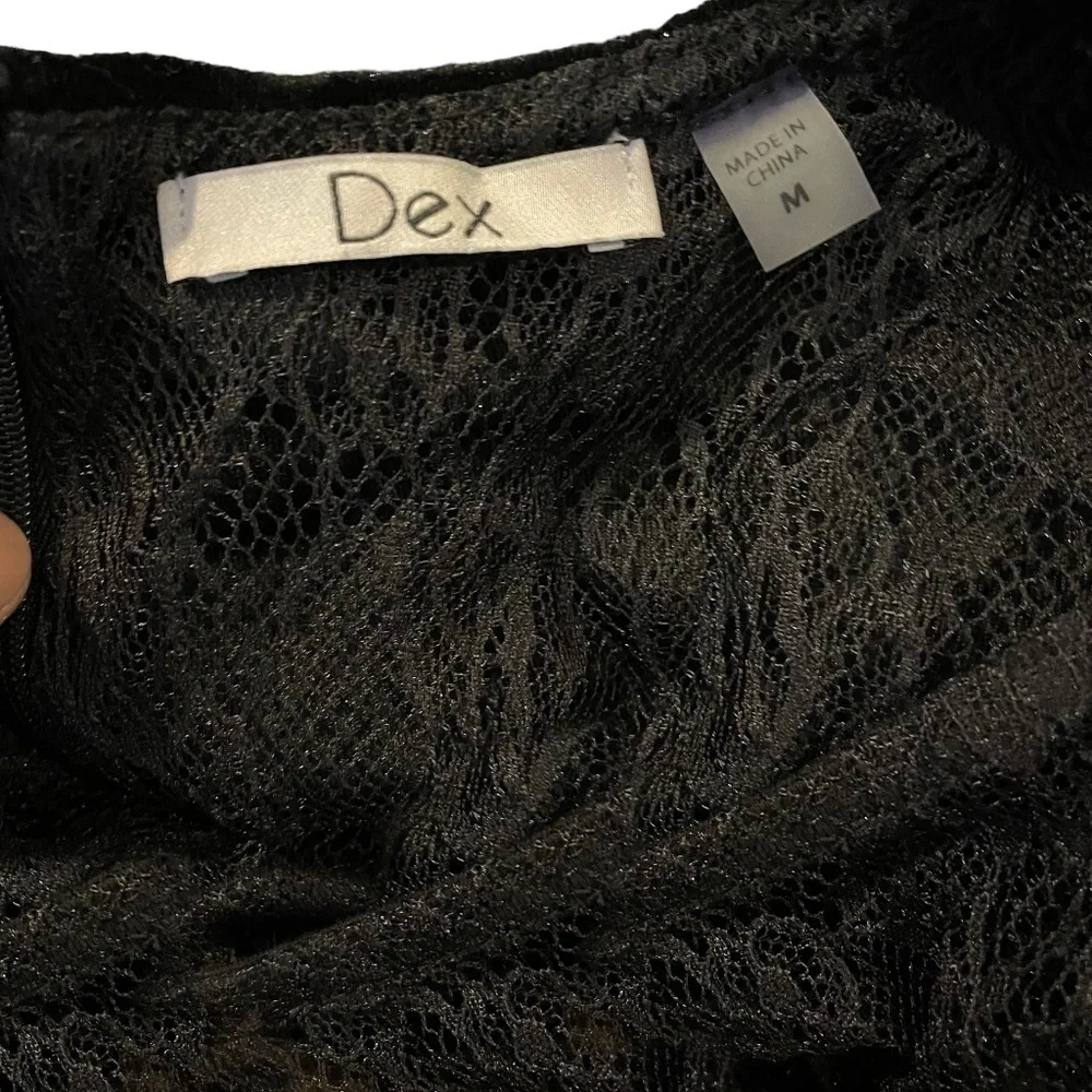 Black Velour And Lace Dress - Picture 6 of 8